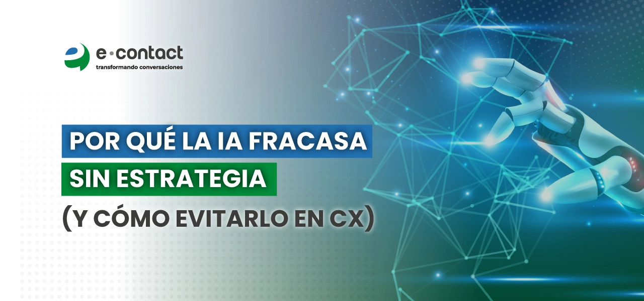 Profesional analizando gráficos de datos y flujos de IA en un entorno de CX distribuido.